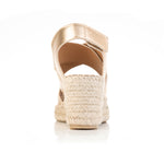 PAST SEASON SECONDS - Ciara - Wide Fit Wedge Sandal - Gold Leather