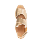 PAST SEASON SECONDS - Ciara - Wide Fit Wedge Sandal - Gold Leather