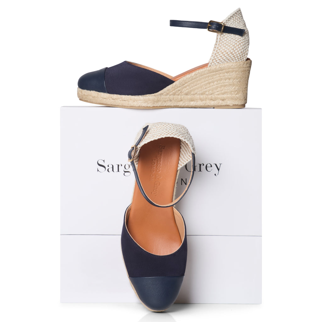 Emily Wide Fit Wedge Espadrille Leather