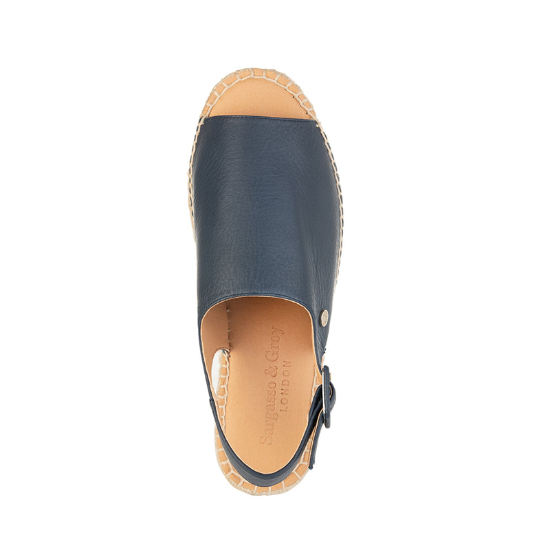 Bona - Extra-Wide Fit Espadrille - Navy Leather