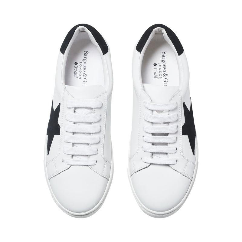 Ezi Wide Fit Trainers - Black Suede Star