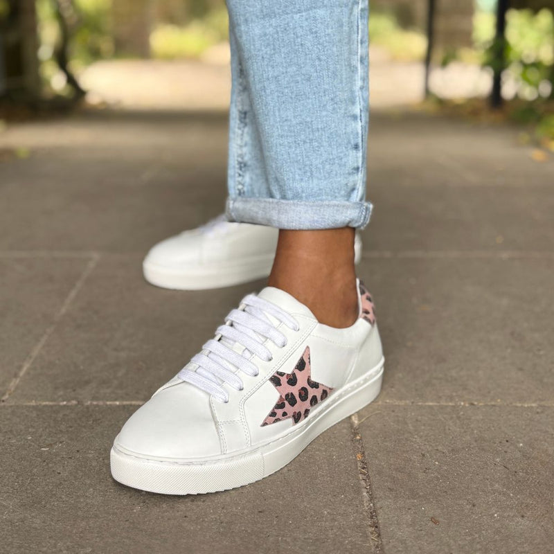 Ezi Wide Fit Trainers - Pink Leopard Star