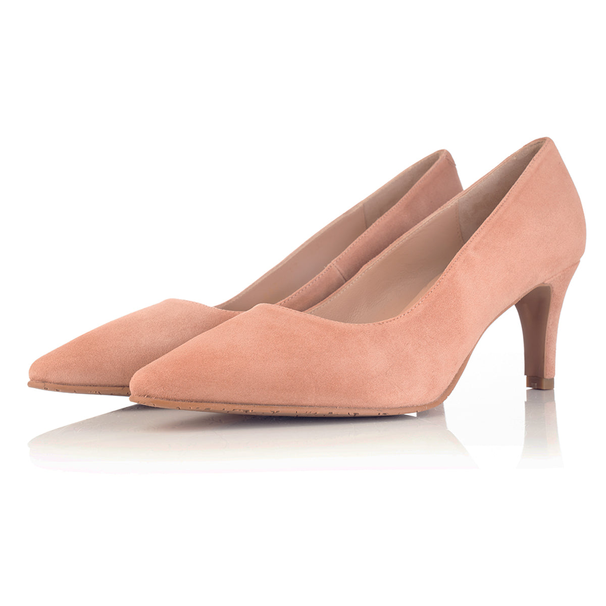 Blush pink suede court shoes Outlet