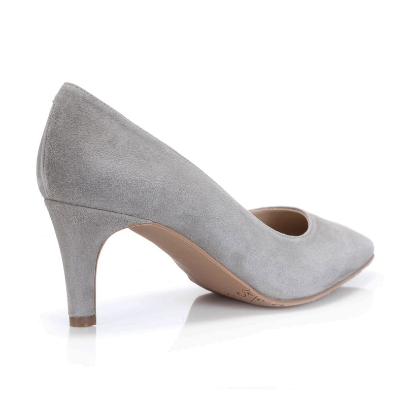 Eve Wide Fit Court Shoe – Grey Suede