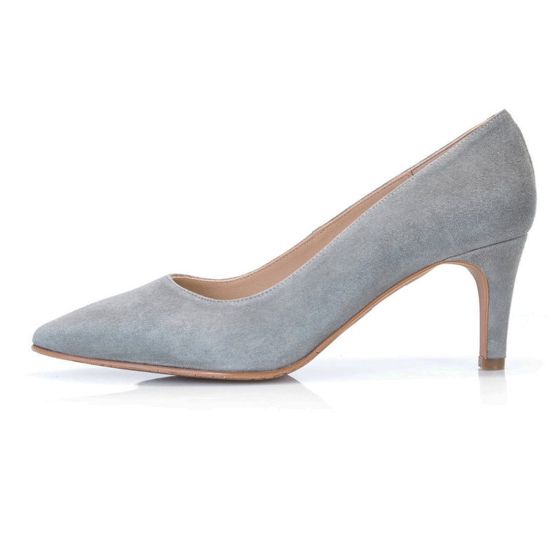 Eve Wide Fit Court Shoe – Grey Suede