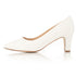 Harriet Wide Fit Court Shoe – Ivory Grosgrain
