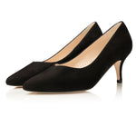 Kate Extra-Wide Fit Court Shoe – Black Suede