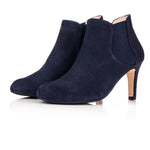 Lily Extra-Wide Fit Boots - Navy Suede