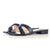 Lipa Wide Fit Sliders - Navy Leather