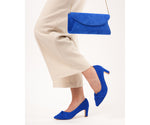 Lola Extra-Wide Fit Court Shoe – Cobalt Blue Suede