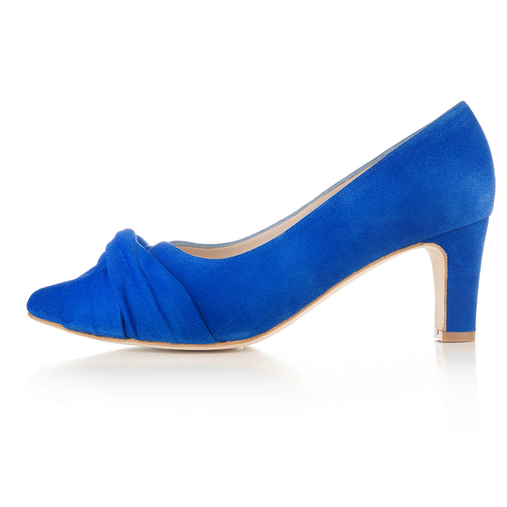 Lola Extra Wide Fit Court Shoe Cobalt Blue Suede