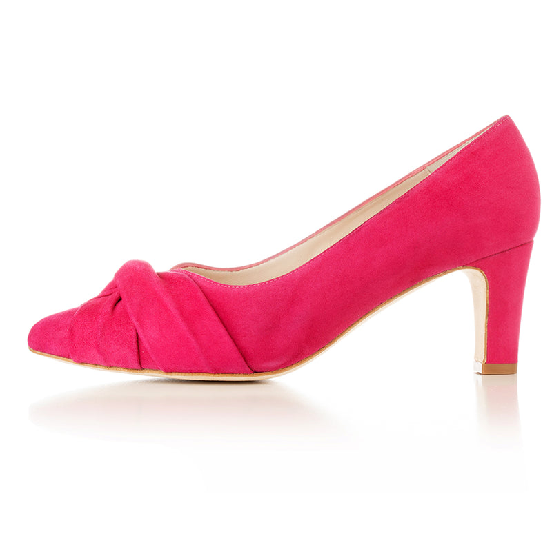 Lola Extra-Wide Fit Court Shoe – Fuchsia Suede