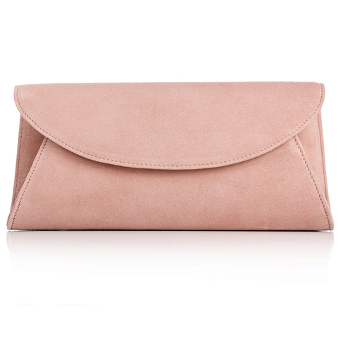 Rose pink 2025 suede clutch bag