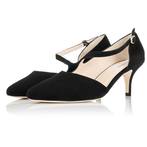 Penelope Extra-Wide Fit Shoes - Black Suede Shoes