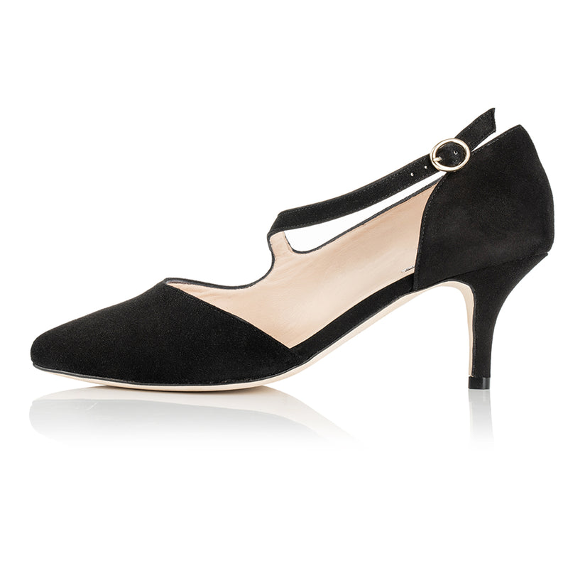 Penelope Extra-Wide Fit Shoes - Black Suede