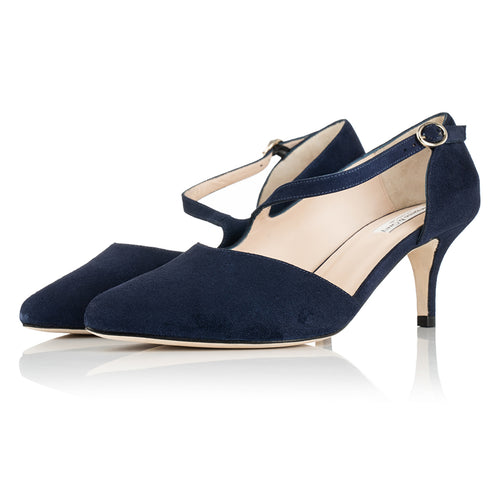 Penelope Extra-Wide Fit Shoes - Navy Suede