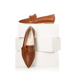 Sandy Wide Fit Flats  - Tan Leather