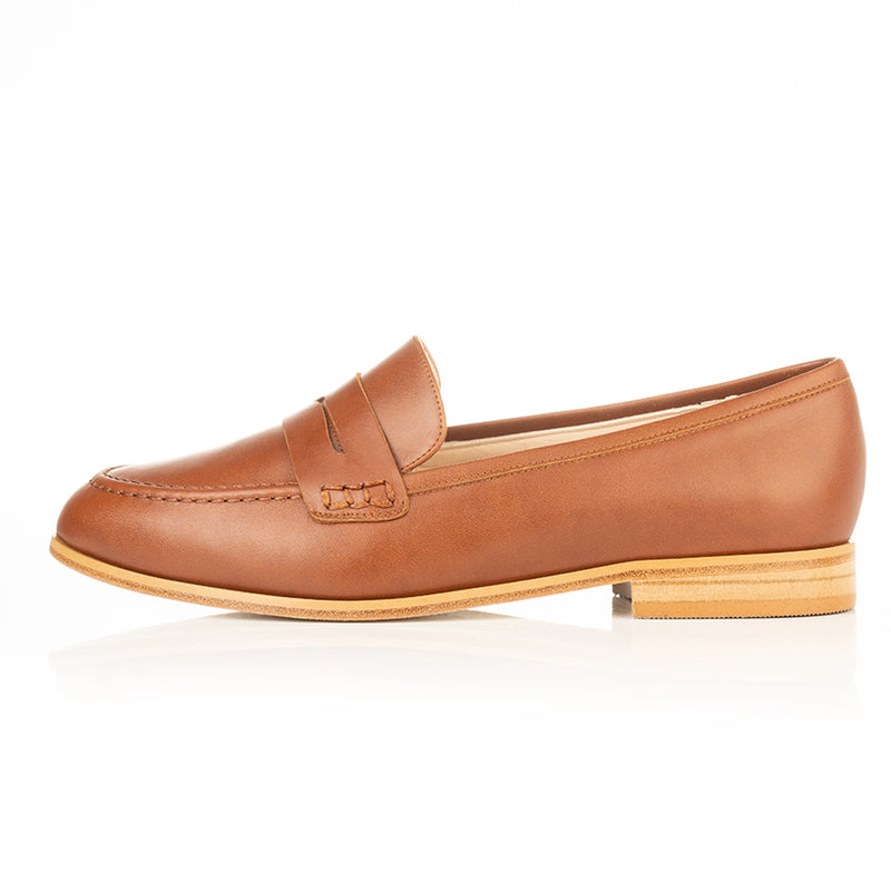Sylvie Extra-Wide Fit Loafers  - Tan Leather