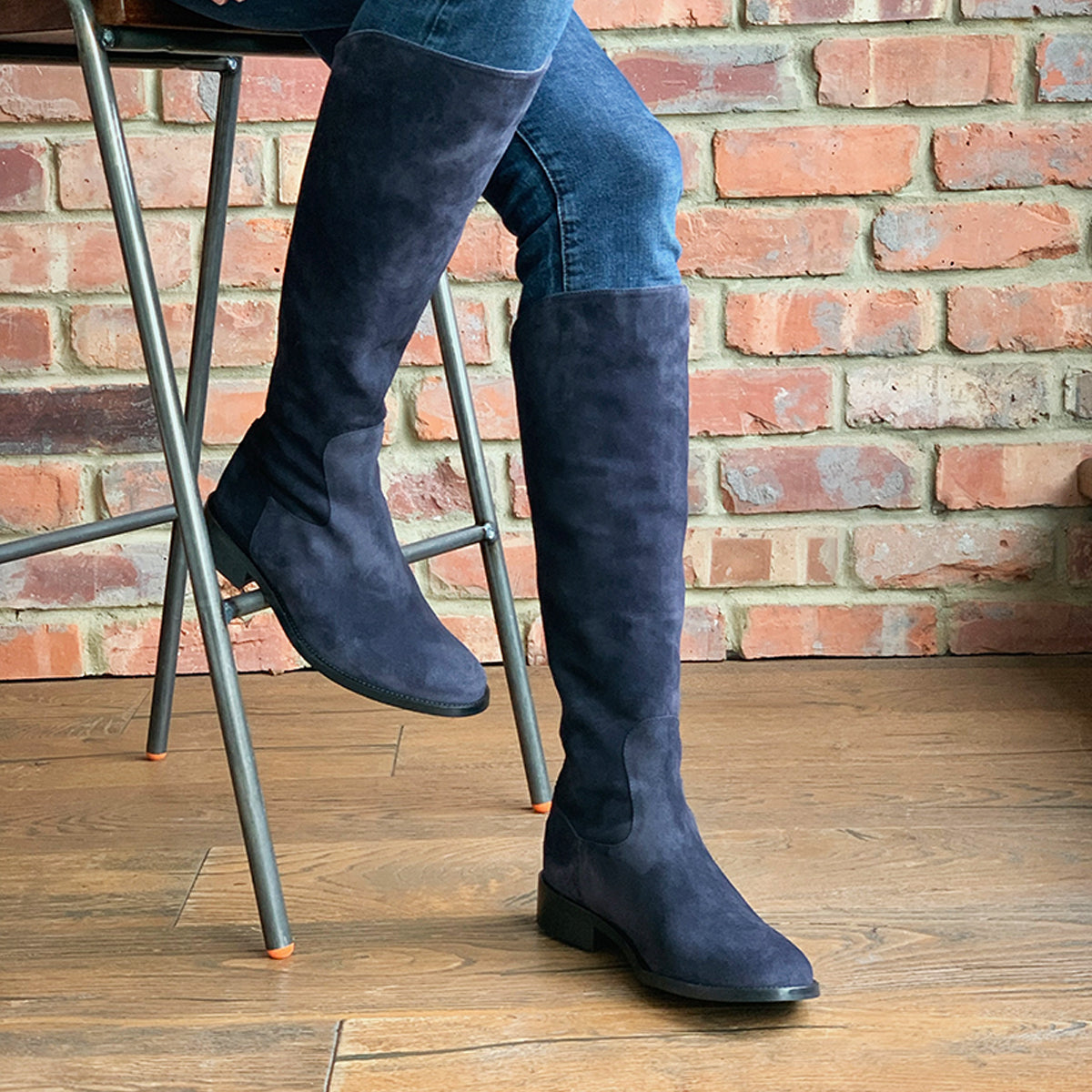 Heel Ladies Boots Knee High Navy Suede Boots Buy Friends Like
