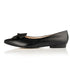 Laura Wide Fit Ballet Flats With Bow - Black Leather