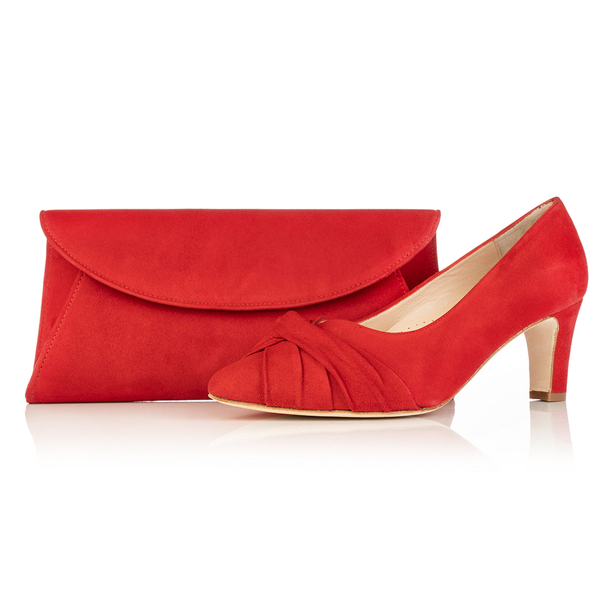 Plain wide last pointed toe air cushion mid-heel shoes red - Shop DREAMS  SHOP SHOES High Heels - Pinkoi