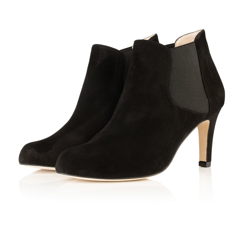 Lily Wide Fit Boots - Black Suede