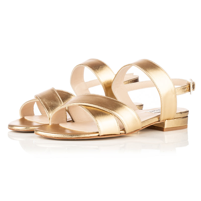 Extra Wide Fit Sandals in Gold Leather – Sargasso and Grey