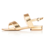wide fit gold leather sandals